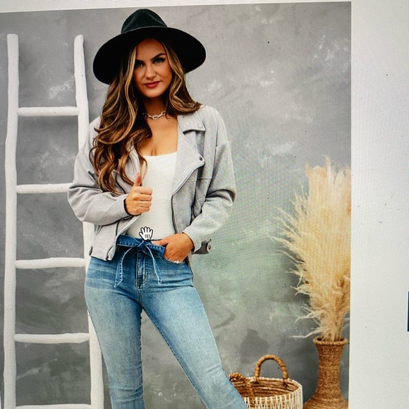 My Ride or Die Faux Suede Moto Jacket - Picture 1 of 6